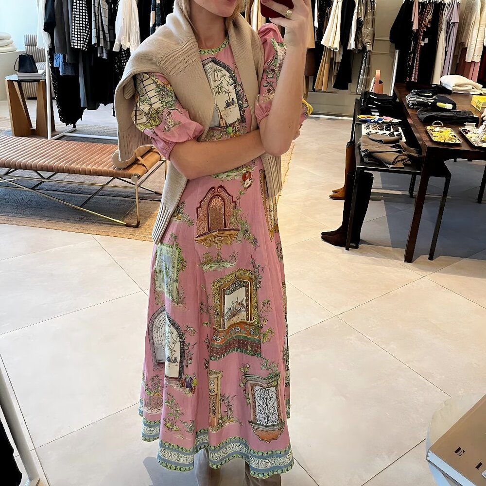 ALÉMAIS Monte Linen Midi Dress